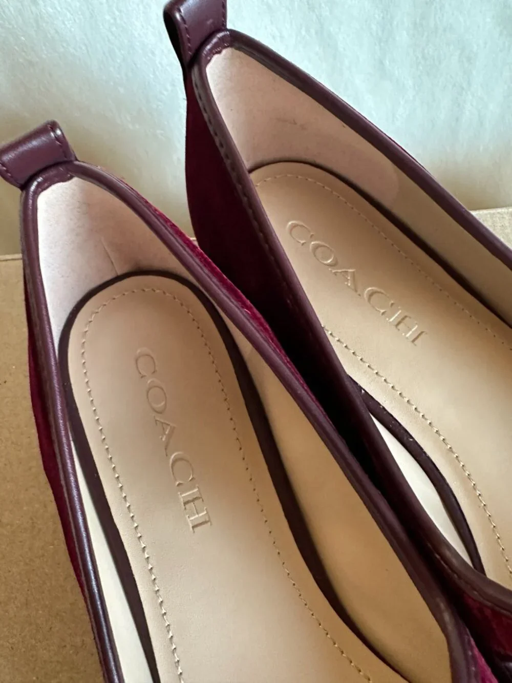 NIB Coach C Rivet Mary Jane Velvet Women Shoes Burgundy/Merlot CCG46 SZ US9/EU40 - Picture 11 of 13